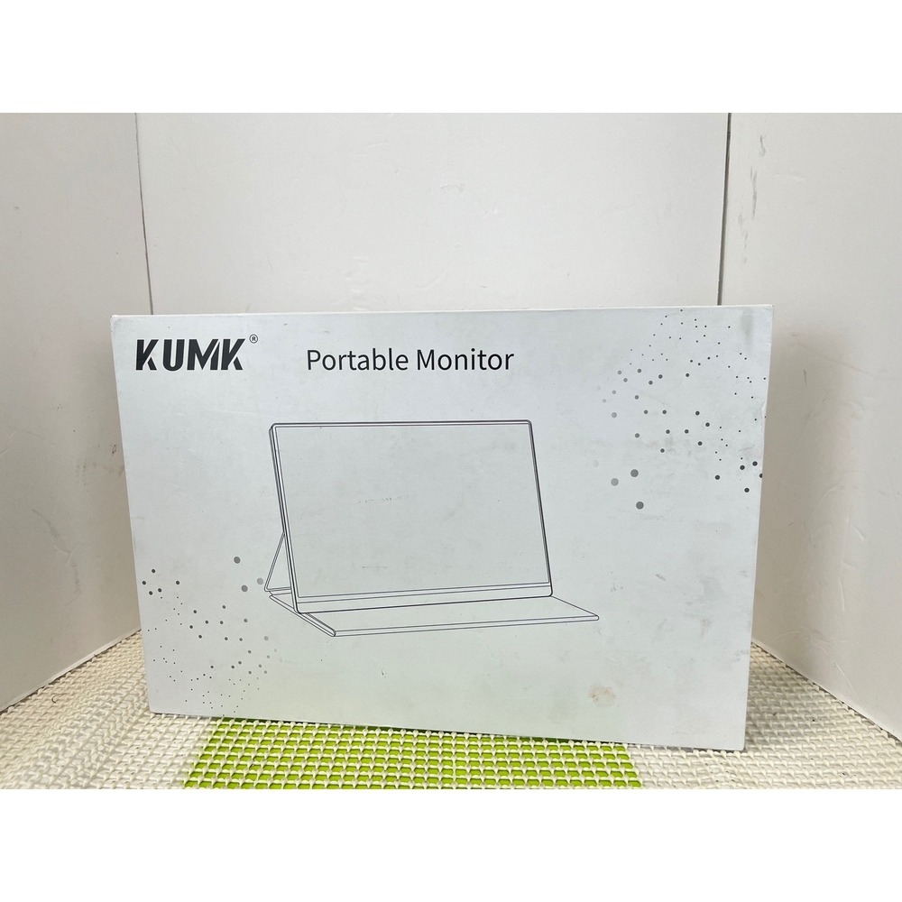KUMK Portable Monitor TH-150FCT USB-C HDMI Silver w/case Works Tested EUC